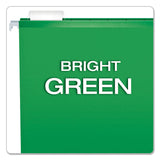 Pendaflex® Extra Capacity Reinforced Hanging File Folders with Box Bottom, 2" Capacity, Letter Size, 1/5-Cut Tabs, Bright Green, 25/Box (PFX4152X2BGR) Box of 25