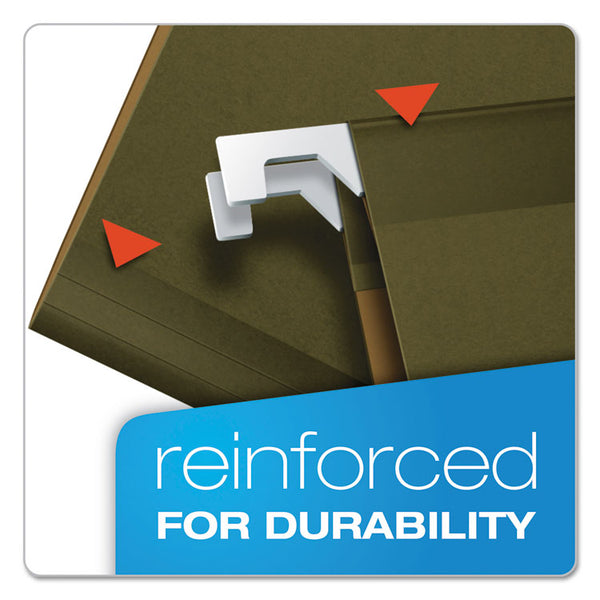 Pendaflex® Reinforced Hanging File Folders with Printable Tab Inserts, Legal Size, 1/5-Cut Tabs, Standard Green, 25/Box (PFX415315) Box of 25