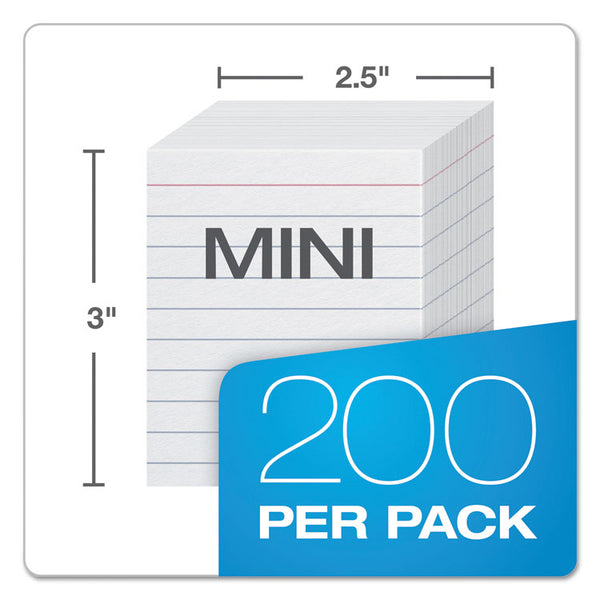 Oxford™ Ruled Mini Index Cards, 3 x 2.5, White, 200/Pack (PFX10009)