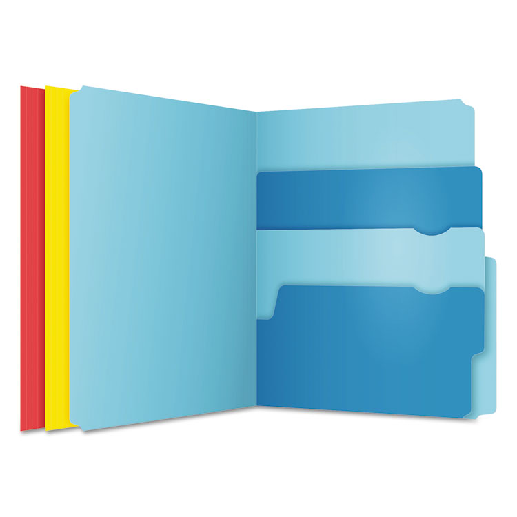 Pendaflex® Divide It Up File Folder, 1/2-Cut Tabs: Assorted, Letter Size, 0.75" Expansion, Assorted Colors, 24/Pack (PFX10772) Pack of 24