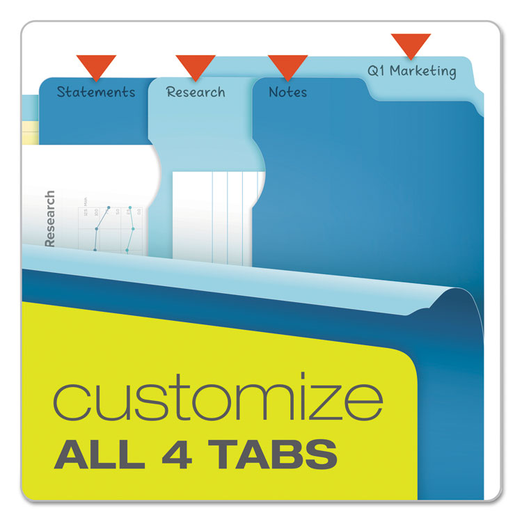 Pendaflex® Divide It Up File Folder, 1/2-Cut Tabs: Assorted, Letter Size, 0.75" Expansion, Assorted Colors, 24/Pack (PFX10772) Pack of 24