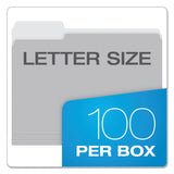 Pendaflex® Colored File Folders, 1/3-Cut Tabs: Assorted, Letter Size, Gray/Light Gray, 100/Box (PFX15213GRA)