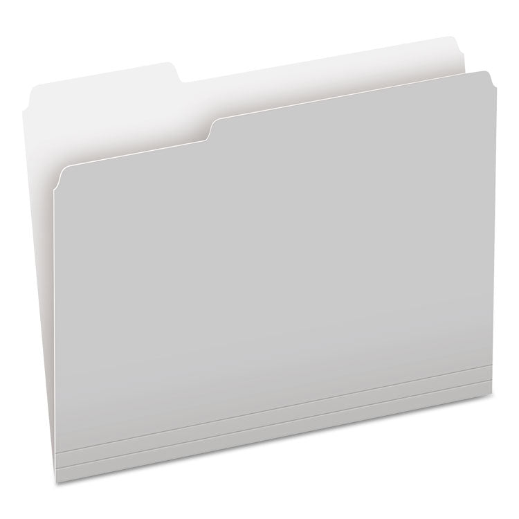 Pendaflex® Colored File Folders, 1/3-Cut Tabs: Assorted, Letter Size, Gray/Light Gray, 100/Box (PFX15213GRA)