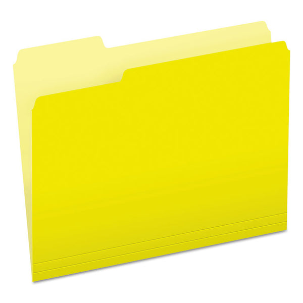 Pendaflex® Colored File Folders, 1/3-Cut Tabs: Assorted, Letter Size, Yellow/Light Yellow, 100/Box (PFX15213YEL)