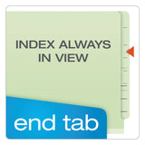 Pendaflex® End Tab Classification Folders, 1.75" Expansion, 1 Divider, 4 Fasteners, Letter Size, Pale Green Exterior, 10/Box (PFX23214) Box of 10