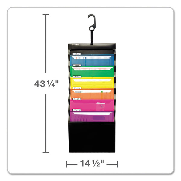 Pendaflex® Desk Free Hanging Organizer With Case, 1" Expansion, 6 Sections, Buckle Closure, Letter Size, Black (PFX52891)