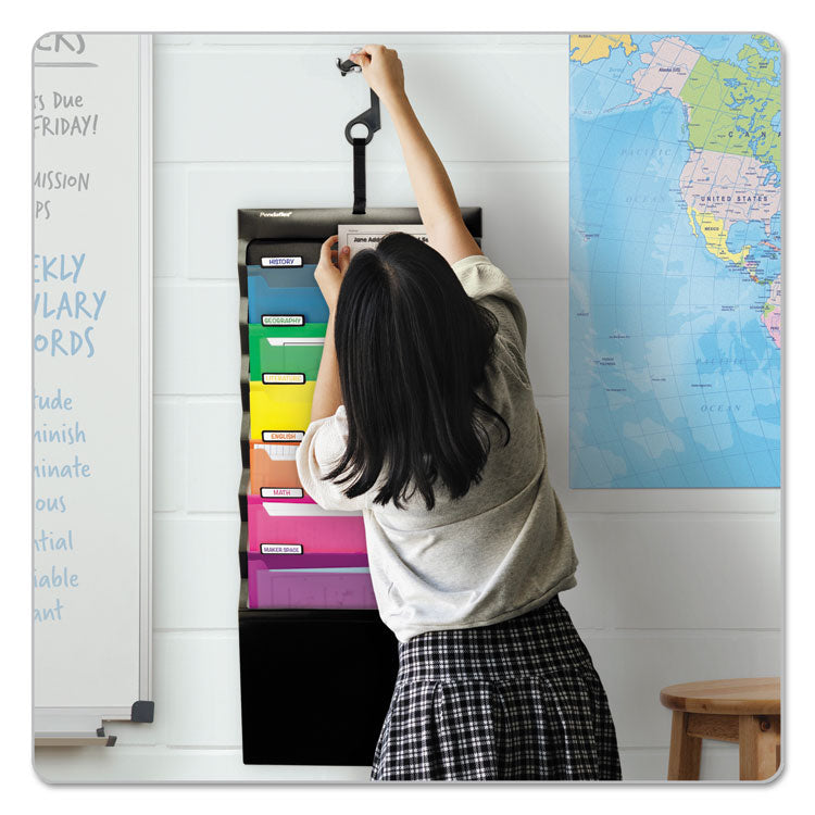 Pendaflex® Desk Free Hanging Organizer With Case, 1" Expansion, 6 Sections, Buckle Closure, Letter Size, Black (PFX52891) Each