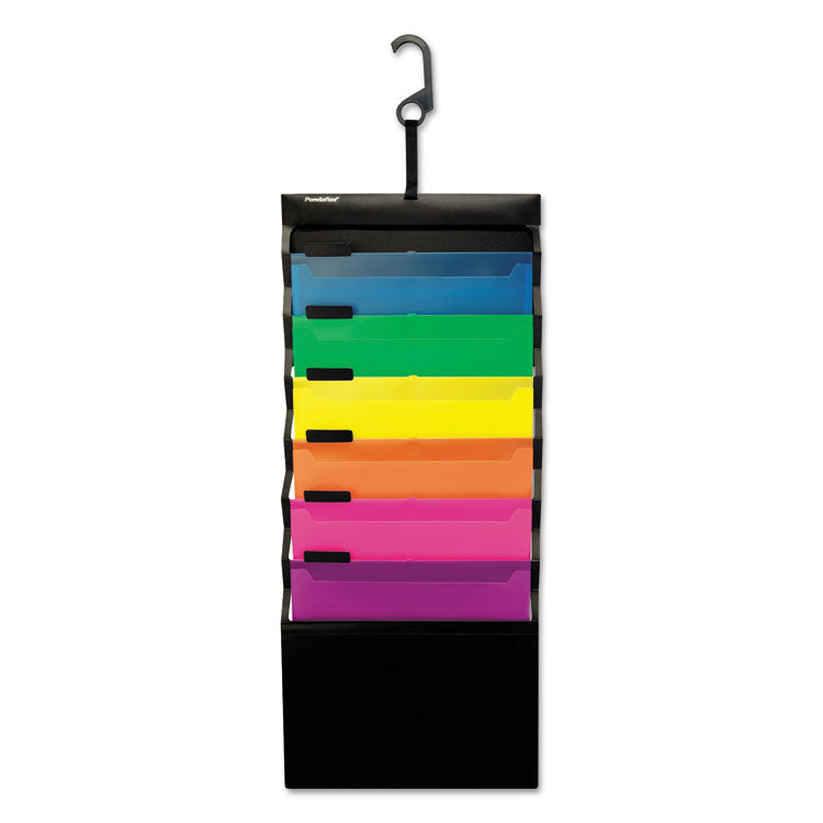 Pendaflex® Desk Free Hanging Organizer With Case, 1" Expansion, 6 Sections, Buckle Closure, Letter Size, Black (PFX52891) Each