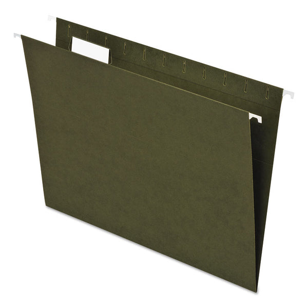 Pendaflex® Earthwise by Pendaflex 100% Recycled Colored Hanging File Folders, Letter Size, 1/5-Cut Tabs, Green, 25/Box (PFX74517)