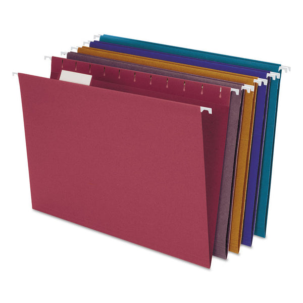 Pendaflex® Earthwise by Pendaflex EZ Slide 100% Recycled Colored Hanging File Folders, Letter Size, 1/5-Cut Tabs, Assorted Colors, 20/BX (PFX35117)