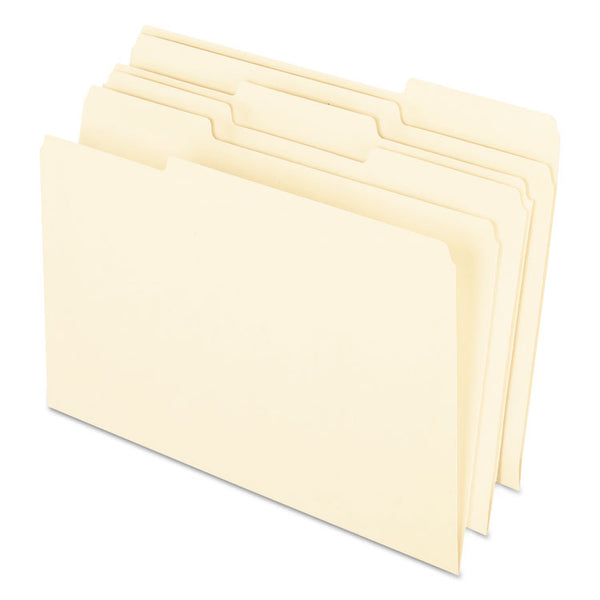 Pendaflex® Earthwise by Pendaflex 100% Recycled Manila File Folder, 1/3-Cut Tabs: Assorted, Legal Size, 0.75" Expansion, Manila, 100/Box (PFX76520)