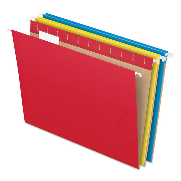 Pendaflex® Colored Hanging Folders, Letter Size, 1/5-Cut Tabs, Three-Color Assortment, 25/Box (PFX81612) Box of 25