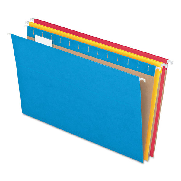 Pendaflex® Colored Hanging Folders, Letter Size, 1/5-Cut Tabs, Five-Color Assortment, 25/Box (PFX81663) Box of 25