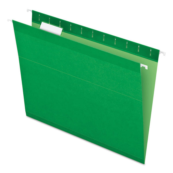 Pendaflex® Colored Reinforced Hanging Folders, Letter Size, 1/5-Cut Tabs, Bright Green, 25/Box (PFX415215BGR) Box of 25