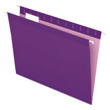 Pendaflex® Colored Reinforced Hanging Folders, Letter Size, 1/5-Cut Tabs, Violet, 25/Box (PFX415215VIO)