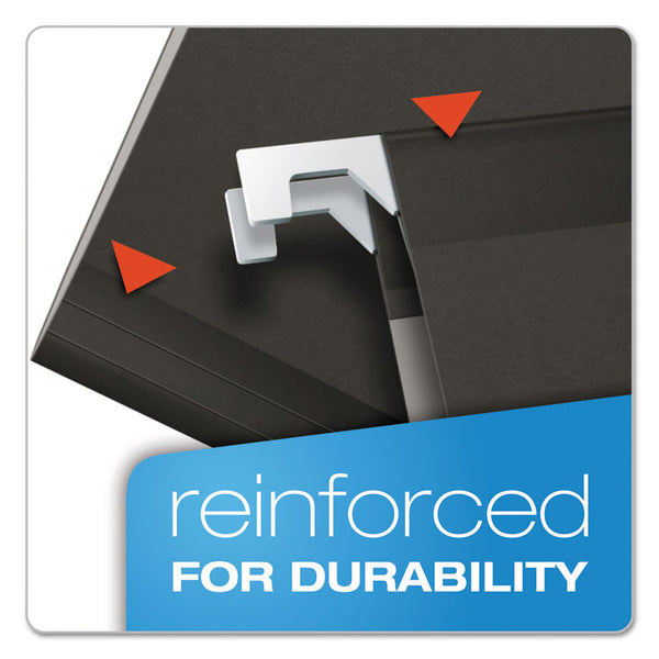 Pendaflex® Colored Reinforced Hanging Folders, Legal Size, 1/5-Cut Tabs, Black, 25/Box (PFX415315BLA) Box of 25