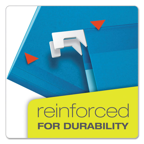 Pendaflex® Colored Reinforced Hanging Folders, Legal Size, 1/5-Cut Tabs, Blue, 25/Box (PFX415315BLU) Box of 25