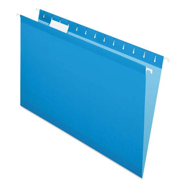 Pendaflex® Colored Reinforced Hanging Folders, Legal Size, 1/5-Cut Tabs, Blue, 25/Box (PFX415315BLU) Box of 25