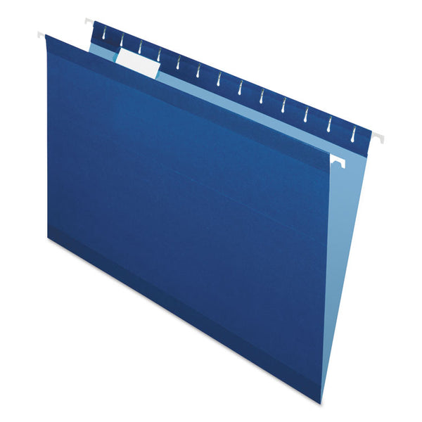 Pendaflex® Colored Reinforced Hanging Folders, Legal Size, 1/5-Cut Tabs, Navy, 25/Box (PFX415315NAV) Box of 25