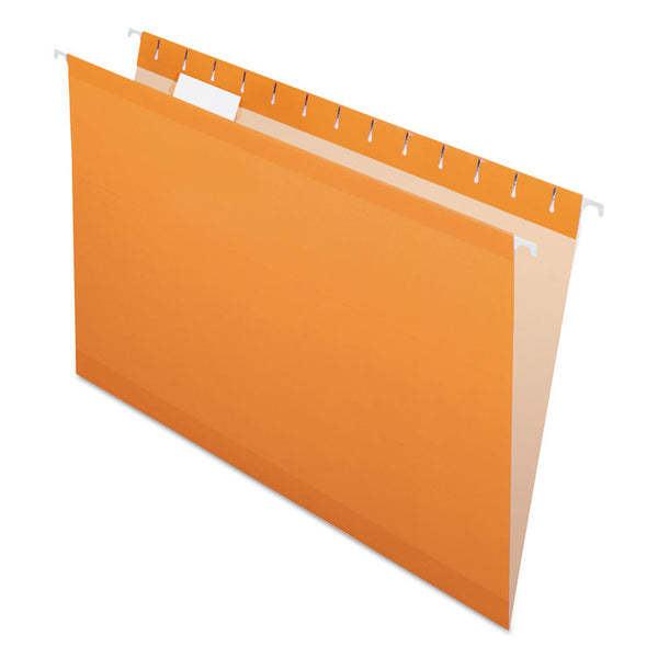 Pendaflex® Colored Reinforced Hanging Folders, Legal Size, 1/5-Cut Tabs, Orange, 25/Box (PFX415315ORA) Box of 25