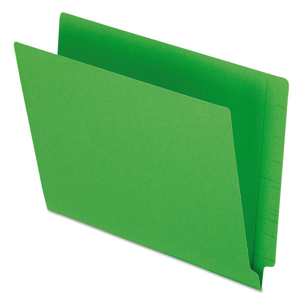Pendaflex® Colored End Tab Folders with Reinforced Double-Ply Straight Cut Tabs, Letter Size, 0.75" Expansion, Green, 100/Box (PFXH110DGR)