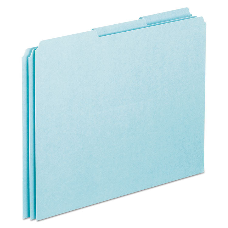 Pendaflex® Blank Top Tab File Guides, 1/3-Cut Top Tab, Blank, 8.5 x 11, Blue, 100/Box (PFXPN203) Pack of 100