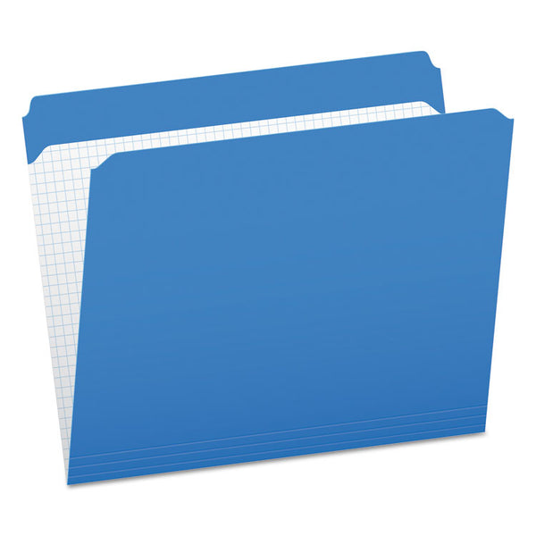 Pendaflex® Double-Ply Reinforced Top Tab Colored File Folders, Straight Tabs, Letter Size, 0.75" Expansion, Blue, 100/Box (PFXR152BLU)