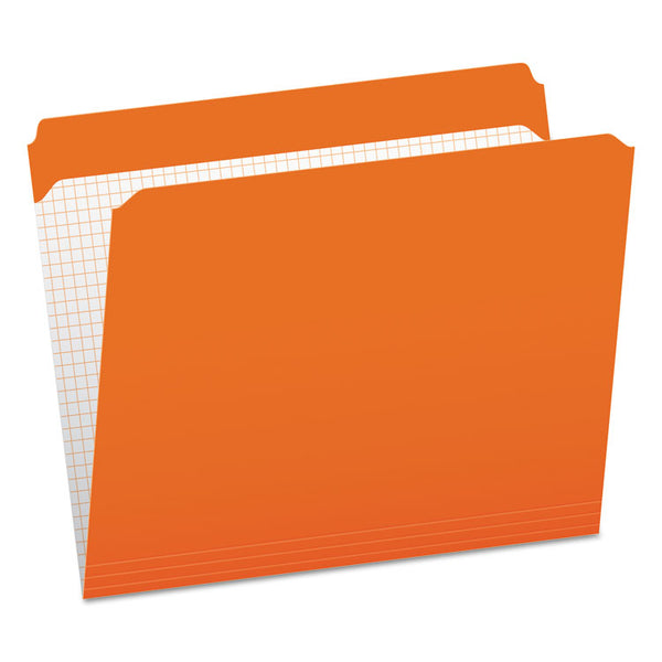 Pendaflex® Double-Ply Reinforced Top Tab Colored File Folders, Straight Tabs, Letter Size, 0.75" Expansion, Orange, 100/Box (PFXR152ORA)