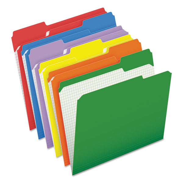 Pendaflex® Double-Ply Reinforced Top Tab Colored File Folders, 1/3-Cut Tabs: Assorted, Letter, 0.75" Expansion, Assorted Colors, 100/Box (PFXR15213ASST)