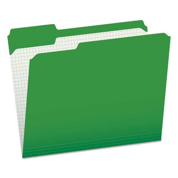 Pendaflex® Double-Ply Reinforced Top Tab Colored File Folders, 1/3-Cut Tabs: Assorted, Letter, 0.75" Expansion, Bright Green, 100/Box (PFXR15213BGR)