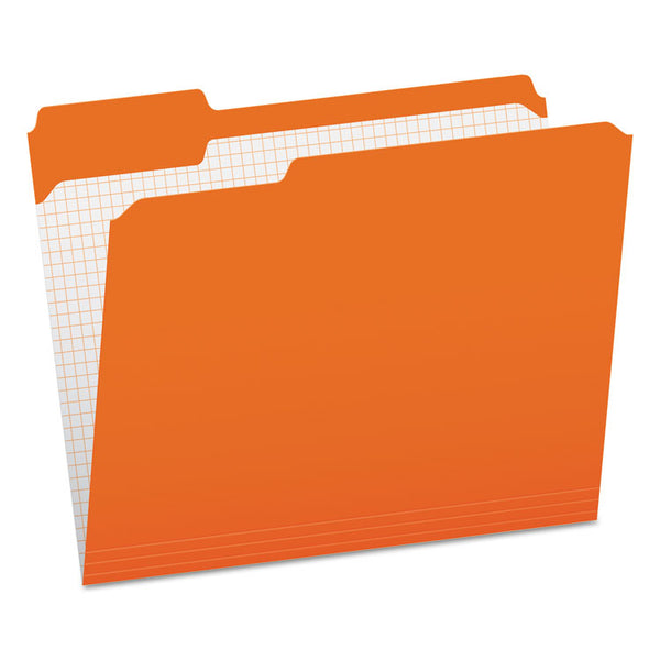 Pendaflex® Double-Ply Reinforced Top Tab Colored File Folders, 1/3-Cut Tabs: Assorted, Letter Size, 0.75" Expansion, Orange, 100/Box (PFXR15213ORA)