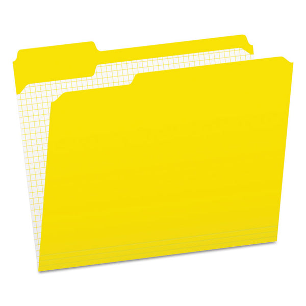 Pendaflex® Double-Ply Reinforced Top Tab Colored File Folders, 1/3-Cut Tabs: Assorted, Letter Size, 0.75" Expansion, Yellow, 100/Box (PFXR15213YEL)