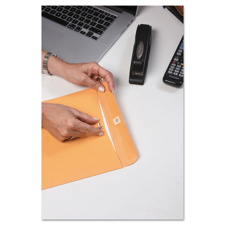 Quality Park™ Clasp Envelope, 32 lb Bond Weight Kraft, #10 1/2, Square Flap, Clasp/Gummed Closure, 9 x 12, Brown Kraft, 100/Box (QUA37790) Box of 100