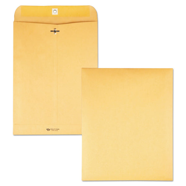 Quality Park™ Clasp Envelope, 28 lb Bond Weight Kraft, #93, Square Flap, Clasp/Gummed Closure, 9.5 x 12.5, Brown Kraft, 100/Box (QUA37893) Box of 100