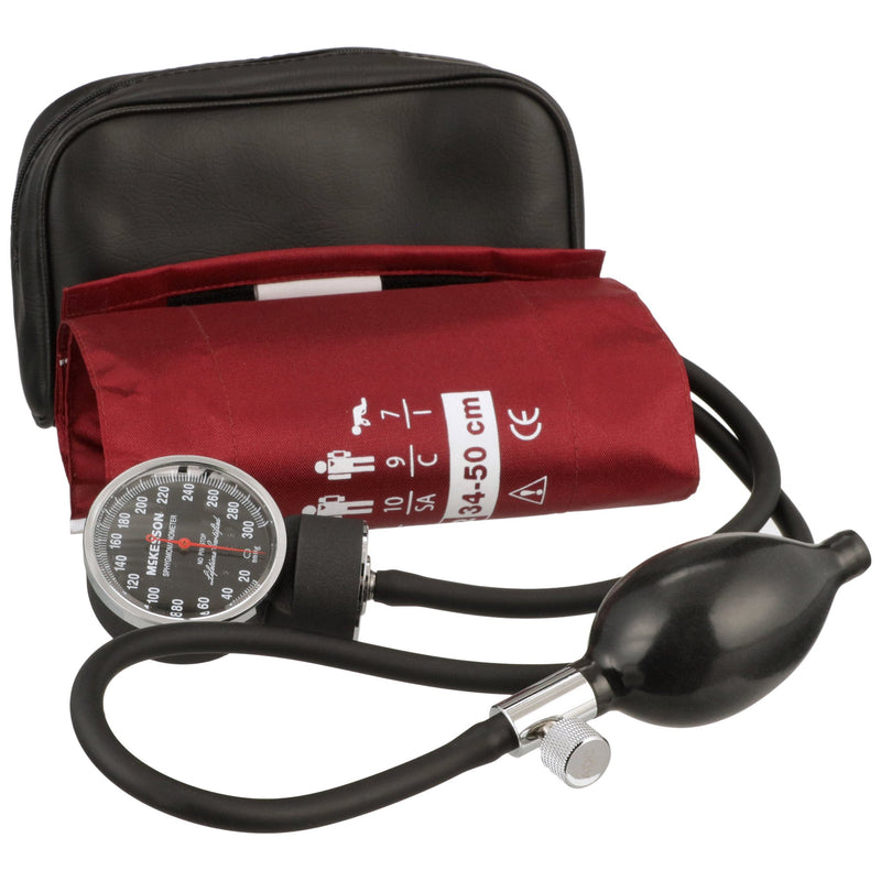 McKesson LUMEON™ Aneroid Sphygmomanometer Unit Large Adult Cuff Nylon Cuff 34 - 50 cm Pocket Aneroid (803187_CS) 20/CS