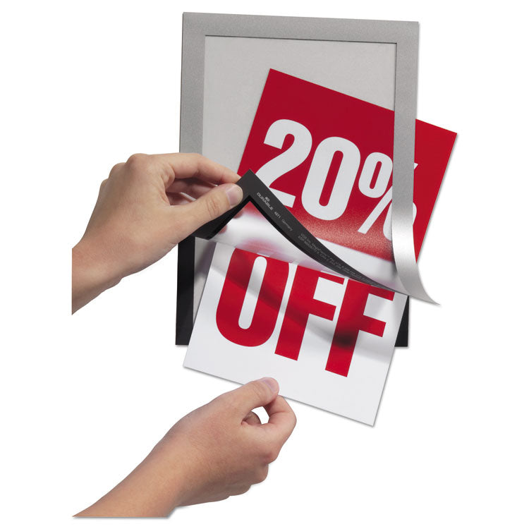 Durable® DURAFRAME Sign Holder, 5.5 x 8.5, Silver, 2/Pack (DBL491323)