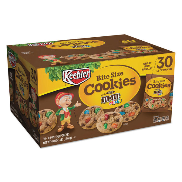 Keebler® Mini Cookie Snack Packs, Chocolate Chip/MandMs, 1.6 oz Pouch, 30 Pouches/Carton (KEB10332)