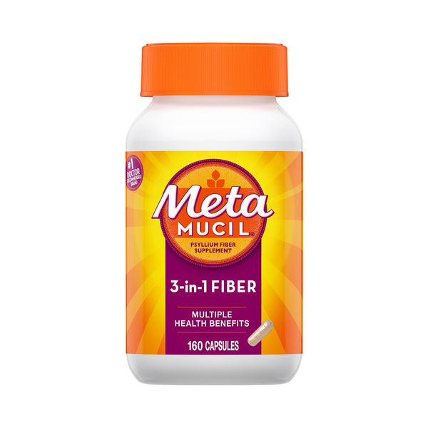 Metamucil® Fiber Supplement Capsule 160 per Bottle 0.52 Gram Strength Potassium / Psyllium Husk (852694_BT) 1/BT