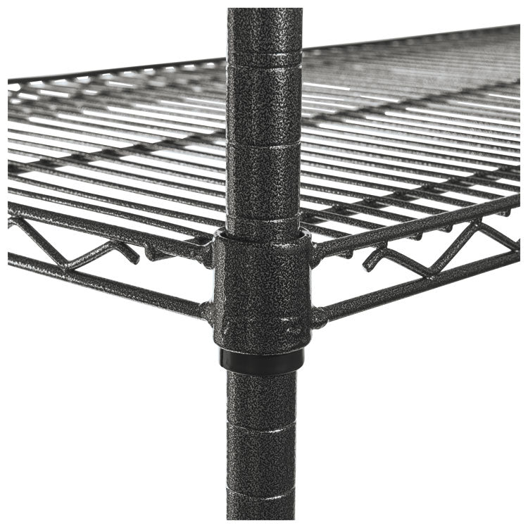 Alera® Three-Tier Wire Cart with Basket, Metal, 2 Shelves, 1 Bin, 500 lb Capacity, 34" x 18" x 40", Black Anthracite (ALESW543018BA) Each