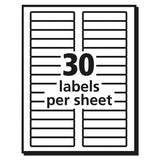 Avery® EcoFriendly Permanent File Folder Labels, 0.66 x 3.44, White, 30/Sheet, 50 Sheets/Pack (AVE45366) Box of 1500