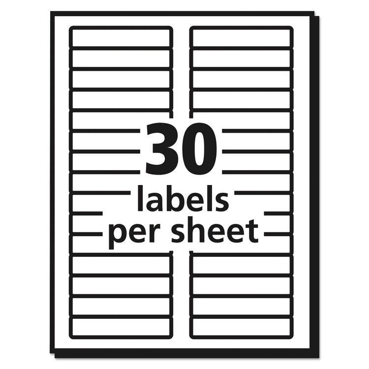 Avery® EcoFriendly Permanent File Folder Labels, 0.66 x 3.44, White, 30/Sheet, 50 Sheets/Pack (AVE45366) Box of 1500