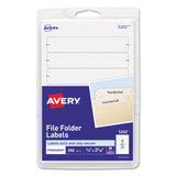 Avery® Printable 4" x 6" - Permanent File Folder Labels, 0.69 x 3.44, White, 7/Sheet, 36 Sheets/Pack, (5202) (AVE05202)