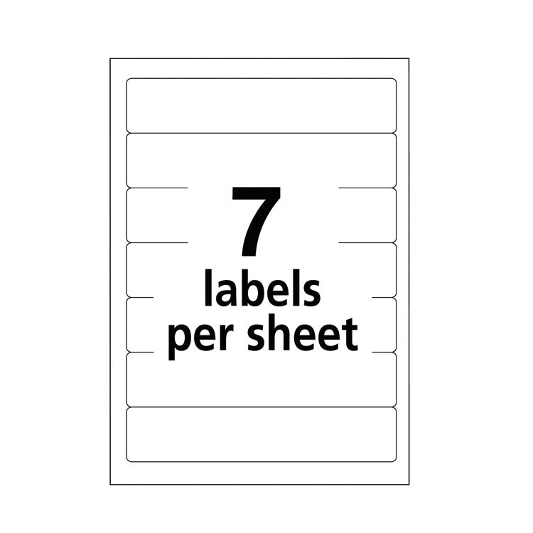 Avery® Printable 4" x 6" - Permanent File Folder Labels, 0.69 x 3.44, White, 7/Sheet, 36 Sheets/Pack, (5203) (AVE05203) Pack of 252