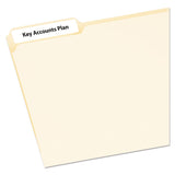 Avery® Removable File Folder Labels with Sure Feed Technology, 0.66 x 3.44, White, 7/Sheet, 36 Sheets/Pack (AVE5230)