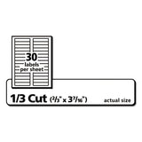 Avery® Permanent TrueBlock File Folder Labels with Sure Feed Technology, 0.66 x 3.44, White, 30/Sheet, 60 Sheets/Box (AVE75366) Box of 1800