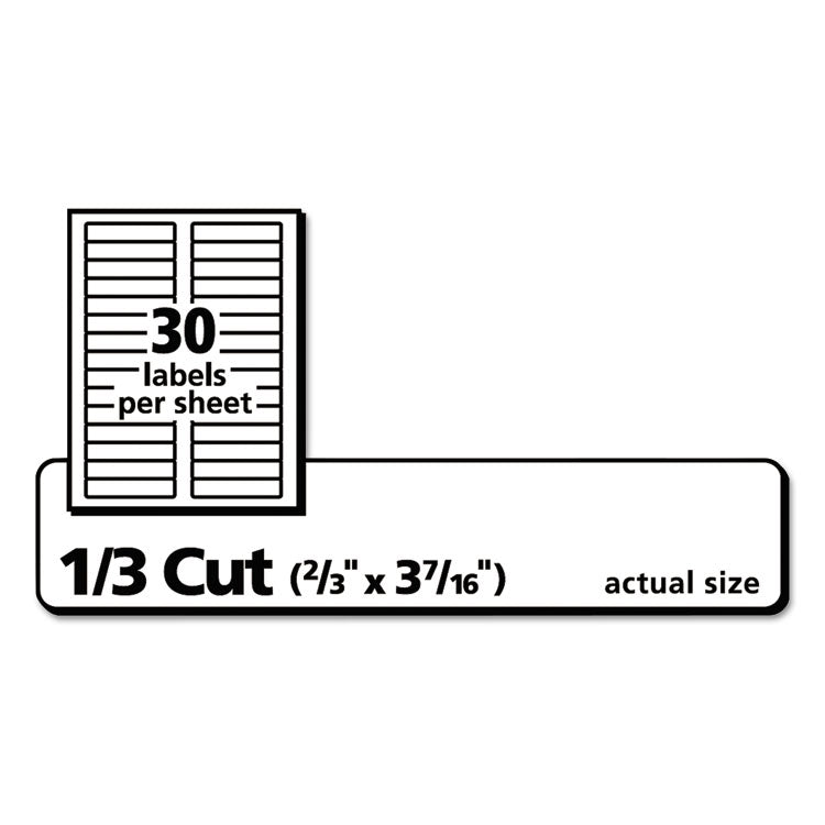 Avery® Permanent TrueBlock File Folder Labels with Sure Feed Technology, 0.66 x 3.44, White, 30/Sheet, 60 Sheets/Box (AVE75366) Box of 1800