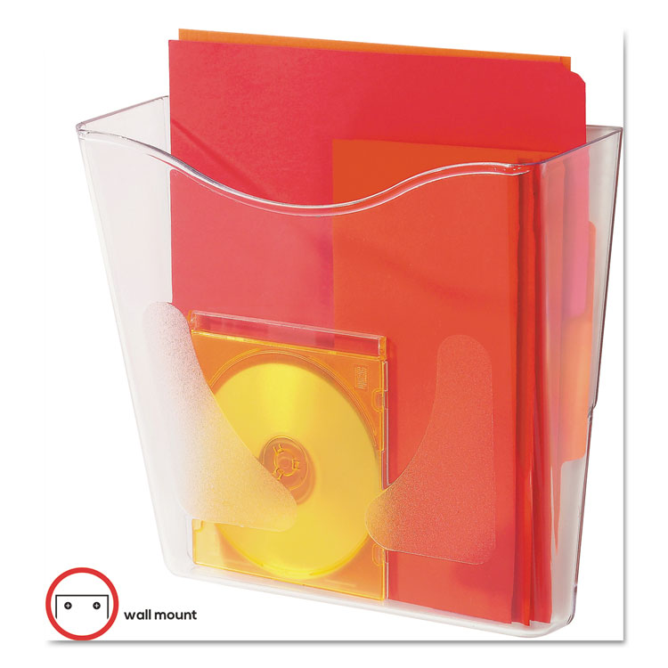 deflecto® Euro-Style DocuPocket Portrait Wall File, A4/Legal/Letter/Magazine/Portfolio Size, 10.25" x 4" x 10", Clear (DEF63001) Each
