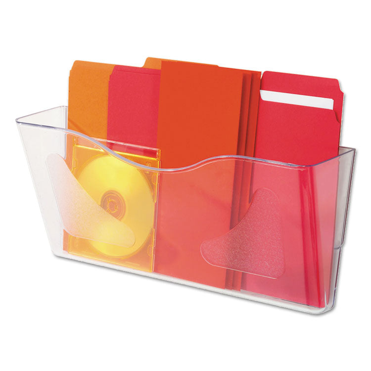 deflecto® Euro-Style DocuPocket Landscape Wall File, Larger Files/Tabloid Size, 15" x 4" x 6.63", Clear (DEF63101) Each