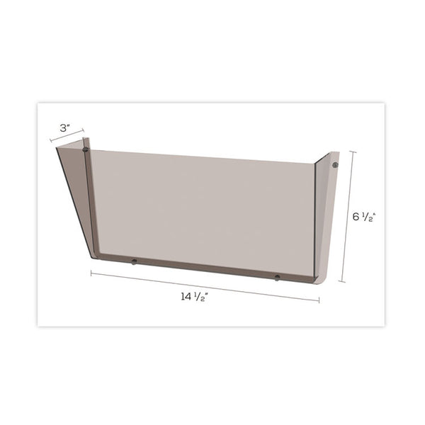 deflecto® Unbreakable DocuPocket Wall File, Letter Size, 14.5" x 3" x 6.5", Smoke (DEF63202) Each