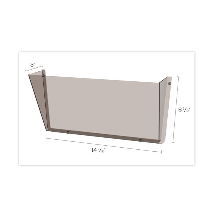 deflecto® Unbreakable DocuPocket Wall File, Letter Size, 14.5" x 3" x 6.5", Smoke (DEF63202) Each